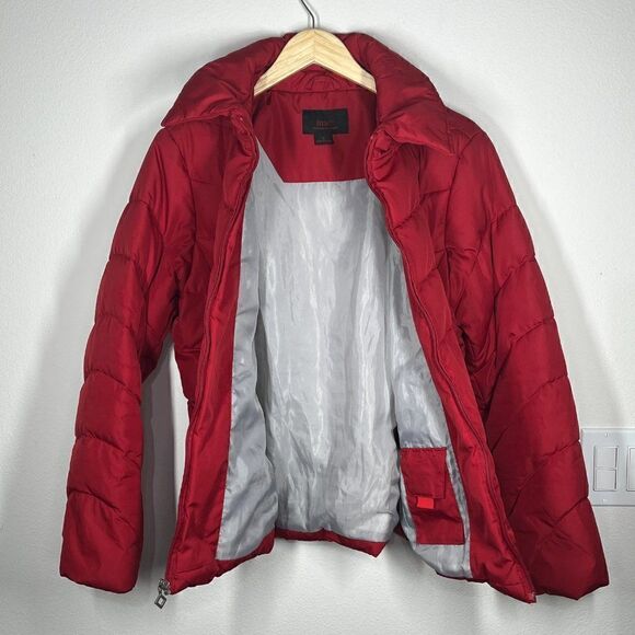 Mackintosh new england women's red puffer coat down feathers size small - Picture 11 of 14